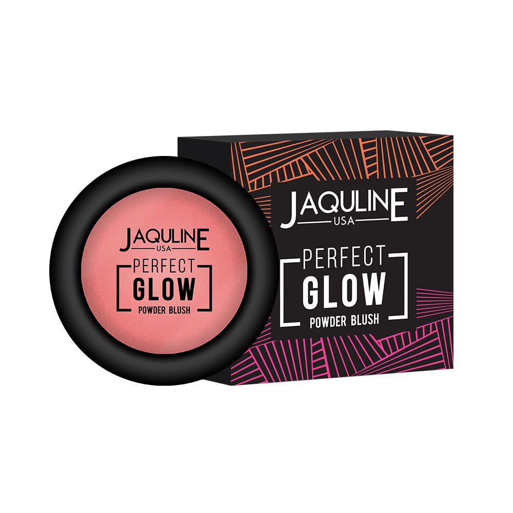 JAQULINE USA Perfect Glow Powder Blush | Highly Pigmented, Soft & Lightweight Formula | Blends Effortlessly | Lasts All Day | Vegan & Paraben-Free | SUNSET HUE, 5g
