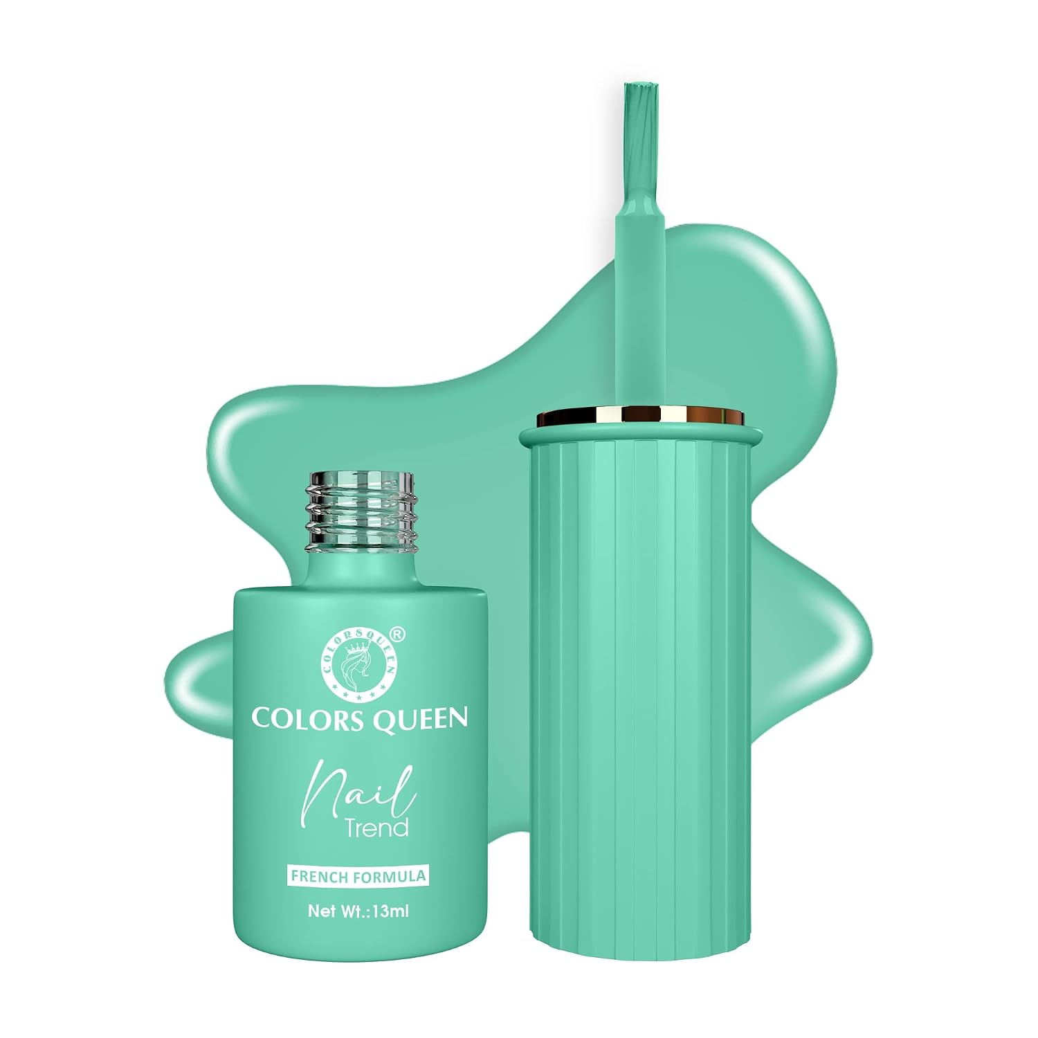 Colors Queen Nail Trend Glossy Nail Polish | Chip Resisting & Quick Drying Nail Paint with High Shine | 7 Toxin Free Formula | Vegan & Cruelty Free | Long Lasting & Vibrant Nail Paint for Women (Sea Form, 13ml)